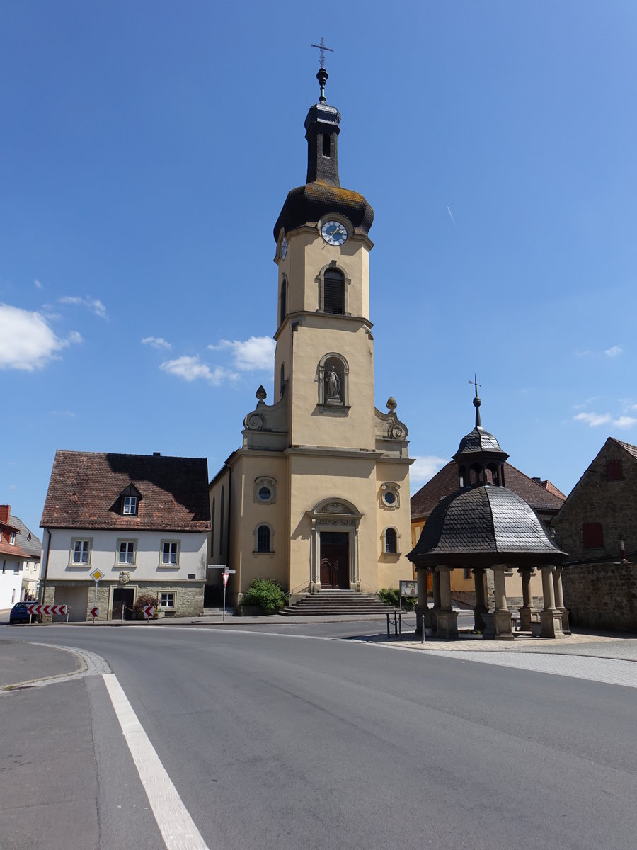 Ettleben, kath. Pfarrkirche St. Michael, erbaut bis 1650 (27.05.2017)