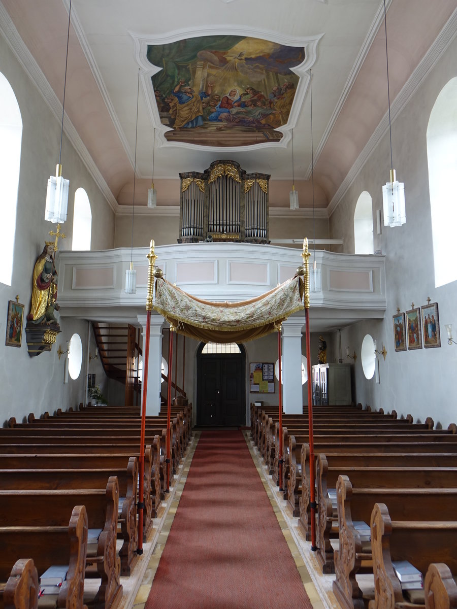 Etzgersrieth, Orgelempore in der Pfarrkirche St. Georg (04.06.2017)