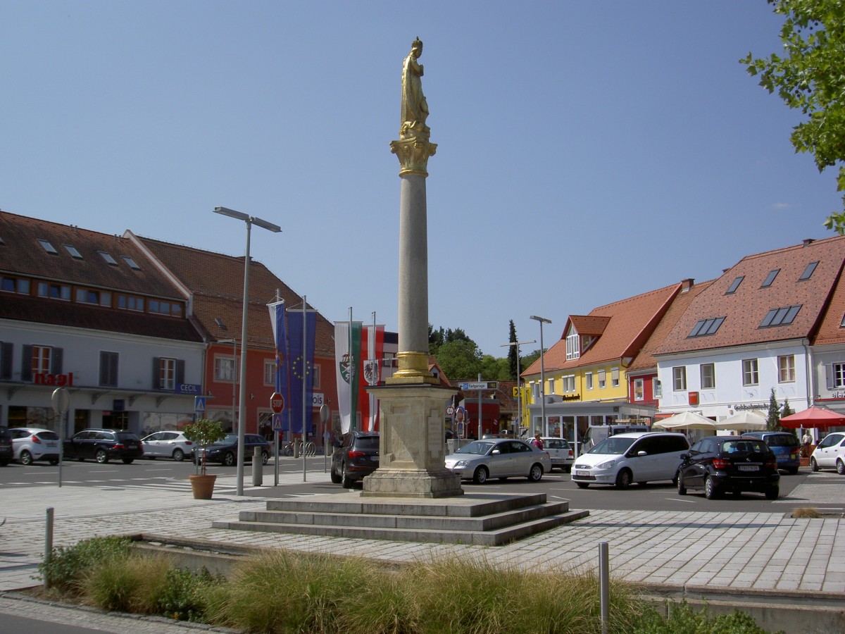 Feldbach, Mariensule von 1717 am Hauptplatz (21.08.2013)