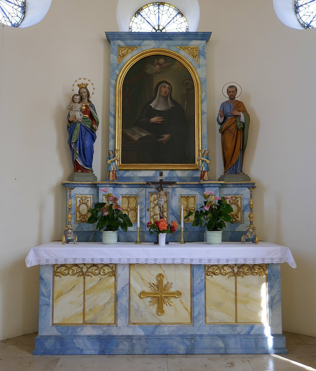 Feldkirch, der Altar in der Ottilienkapelle, Okt.2018