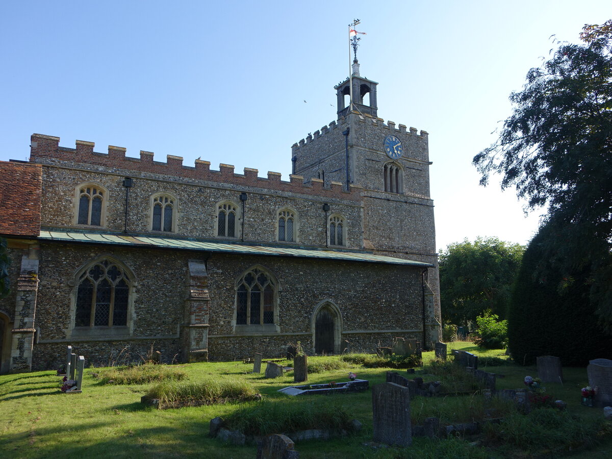 Finchingfield, Pfarrkirche St. John, erbaut im 13. Jahrhundert (07.09.2023)