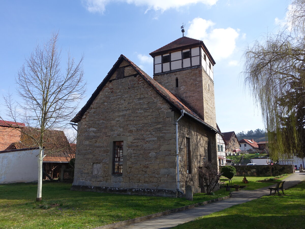 Frankenroda, evangelische St. Martin Kirche, erbaut im 18. Jahrhundert (17.03.2024)