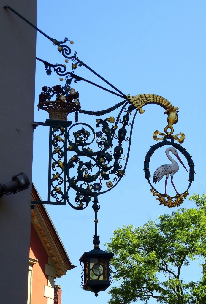 Freiburg, Speiserestaurant  Storchen  direkt am Schwabentor, Juni 2014
