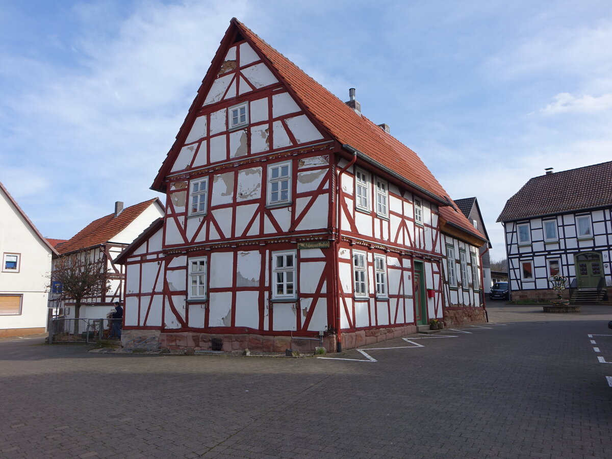Frieda, historisches Fachwerkhaus am Kirchplatz (17.03.2024)
