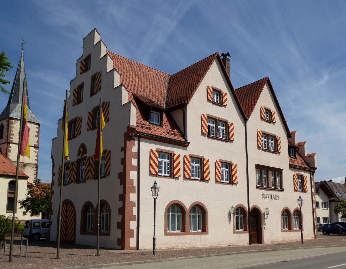 Friesenheim, das historische Rathaus von 1548, Juli 2013