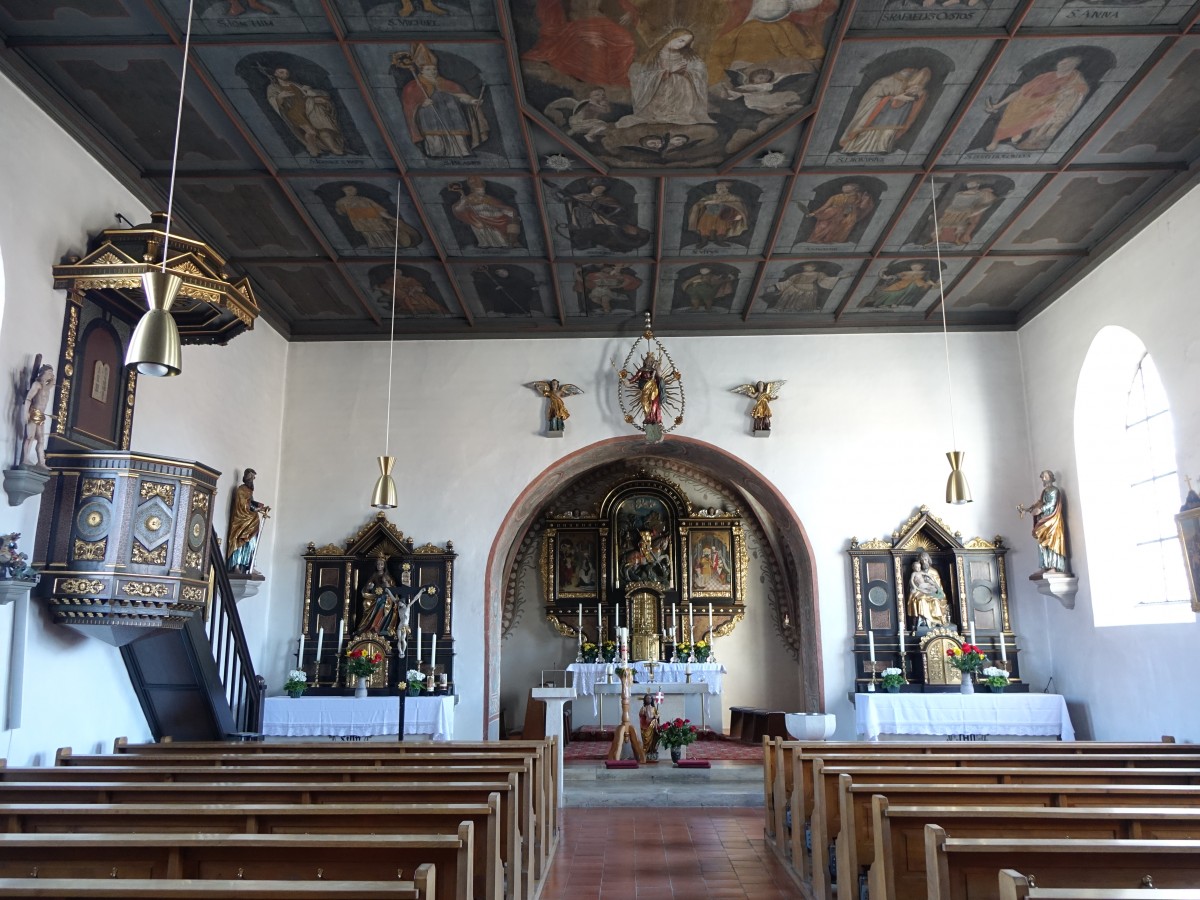 Gachenbach, Innenraum der Kath. St. Georg Kirche (15.04.2015)