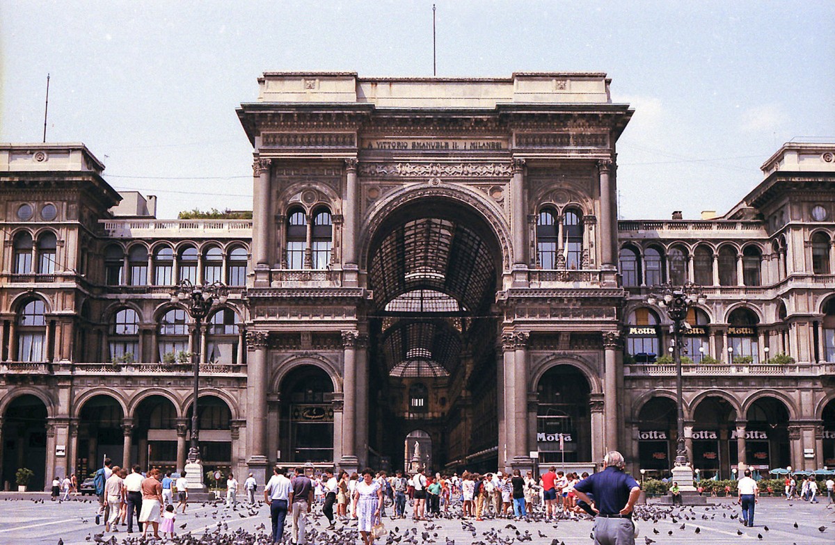 Gallerie Vittorio Emanuelle II in Mailand. Aufnahme: Juli 1984 (digitalisiertes Negativfoto).