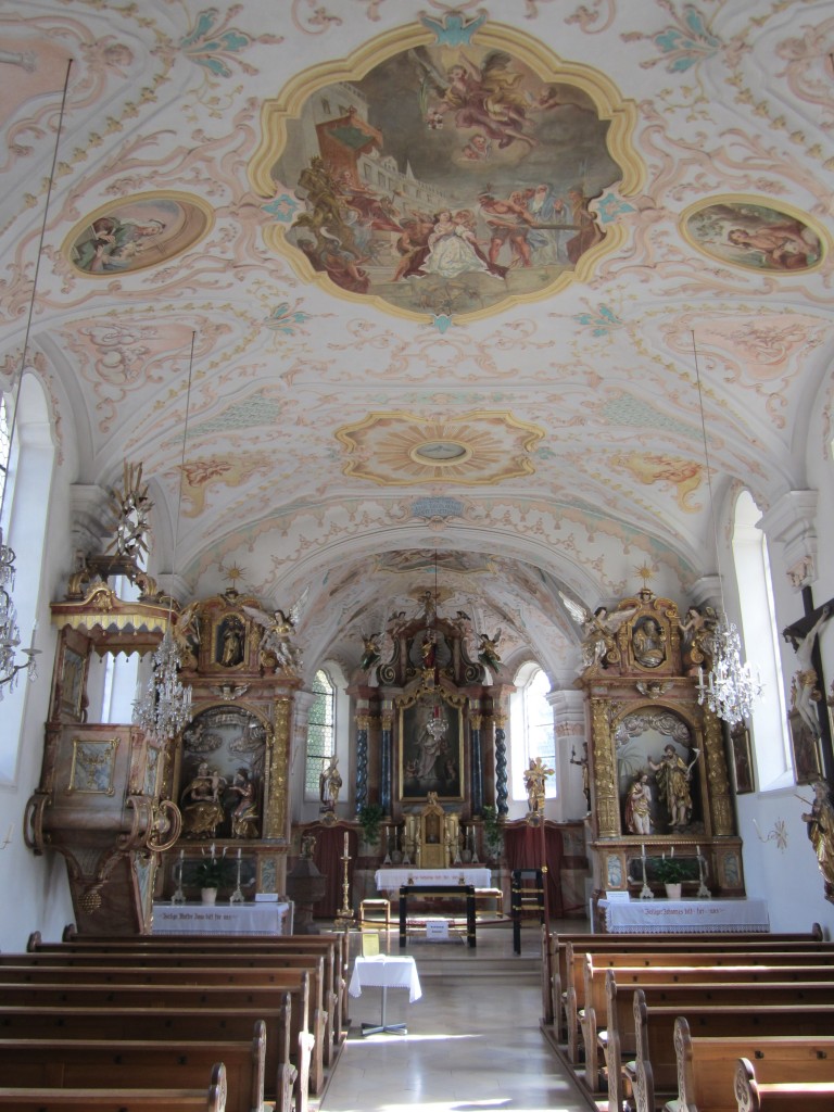 Garching, Kanzel und Altre in der Pfarrkirche St. Katharina (21.09.2014)