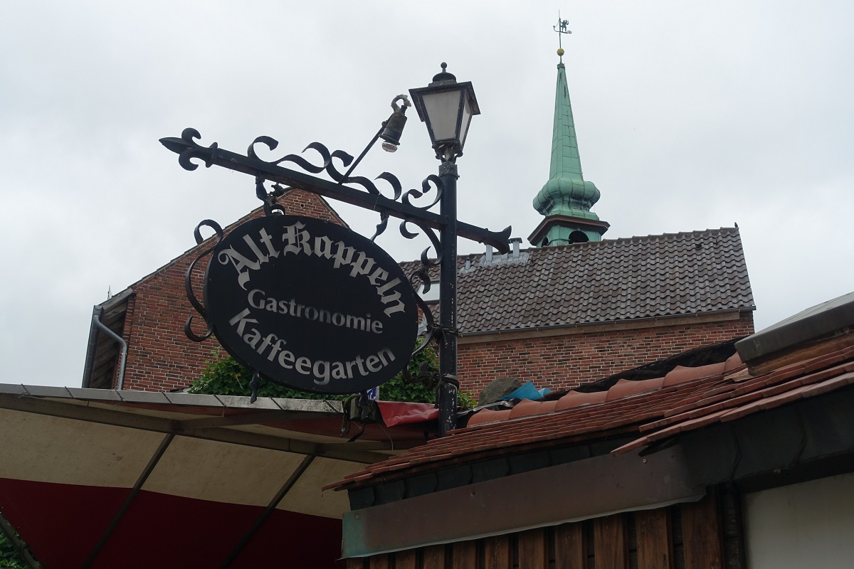 Gasthausschild in Kappeln am 27.6.2019 /
