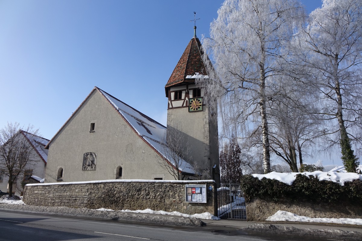 Genkingen, Ev. St. Michael Kirche, Langschiff erbaut 1938 (19.02.2015)