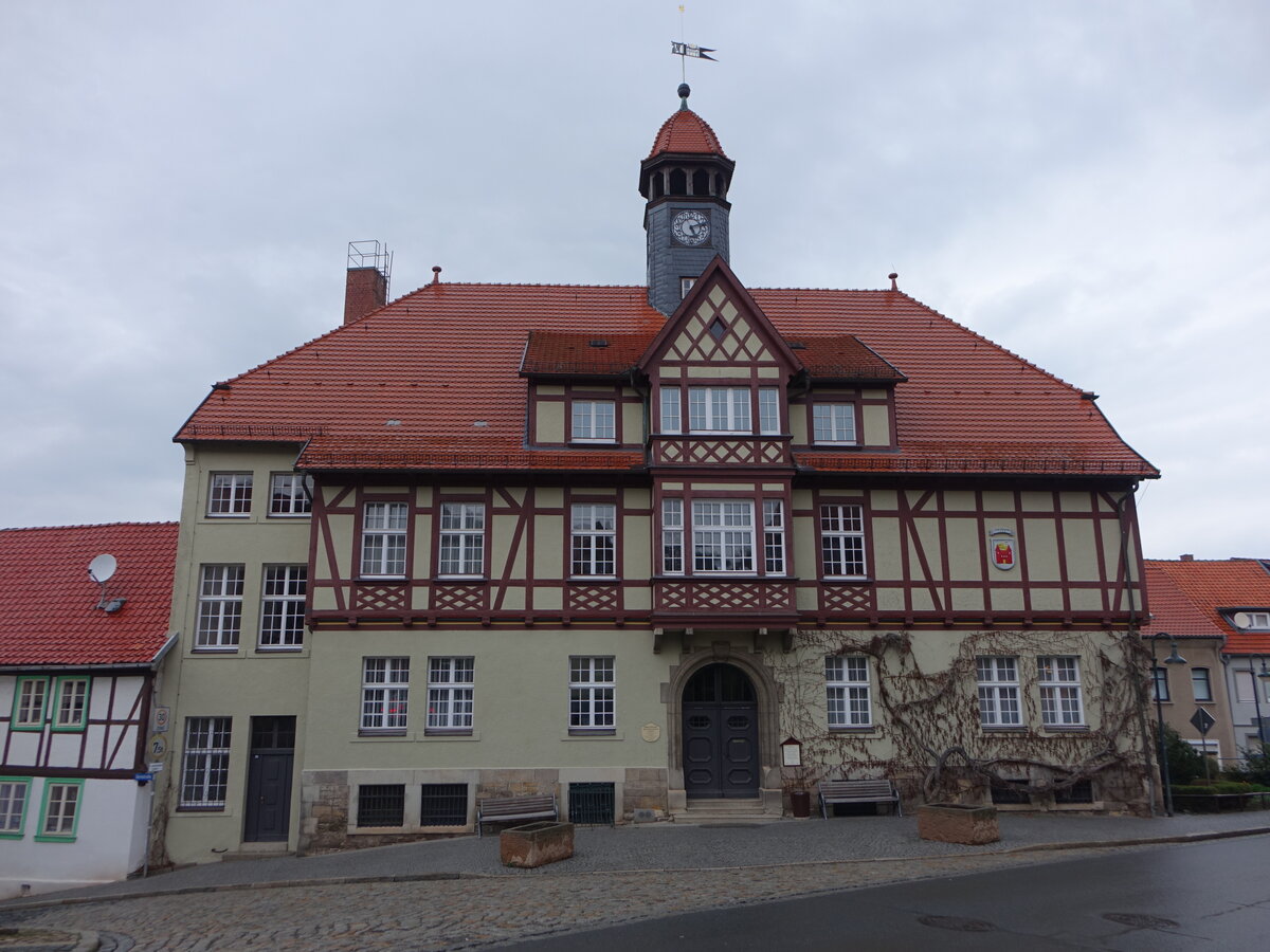 Gernrode, Rathaus in der Marktstrae, erbaut von 1914 bis 1915 (22.03.2024)