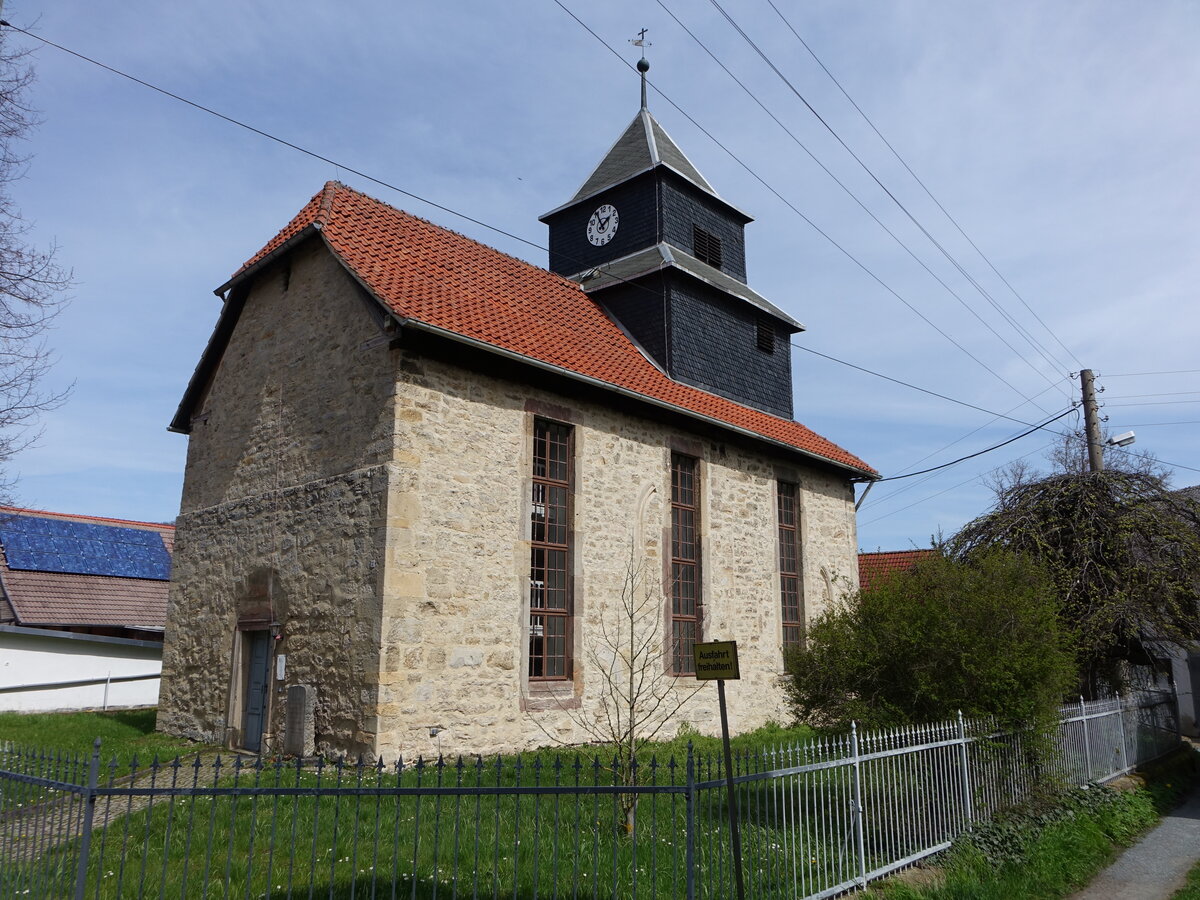 Geunitz, evangelische St. Elisabeth Kirche, saniert von 1981 bis 1985 (22.04.2023)