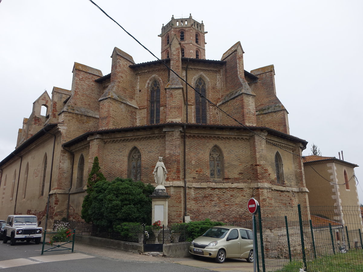 Gimont, sptgotische Pfarrkirche Notre-Dame, erbaut im 15. Jahrhundert (28.07.2018)