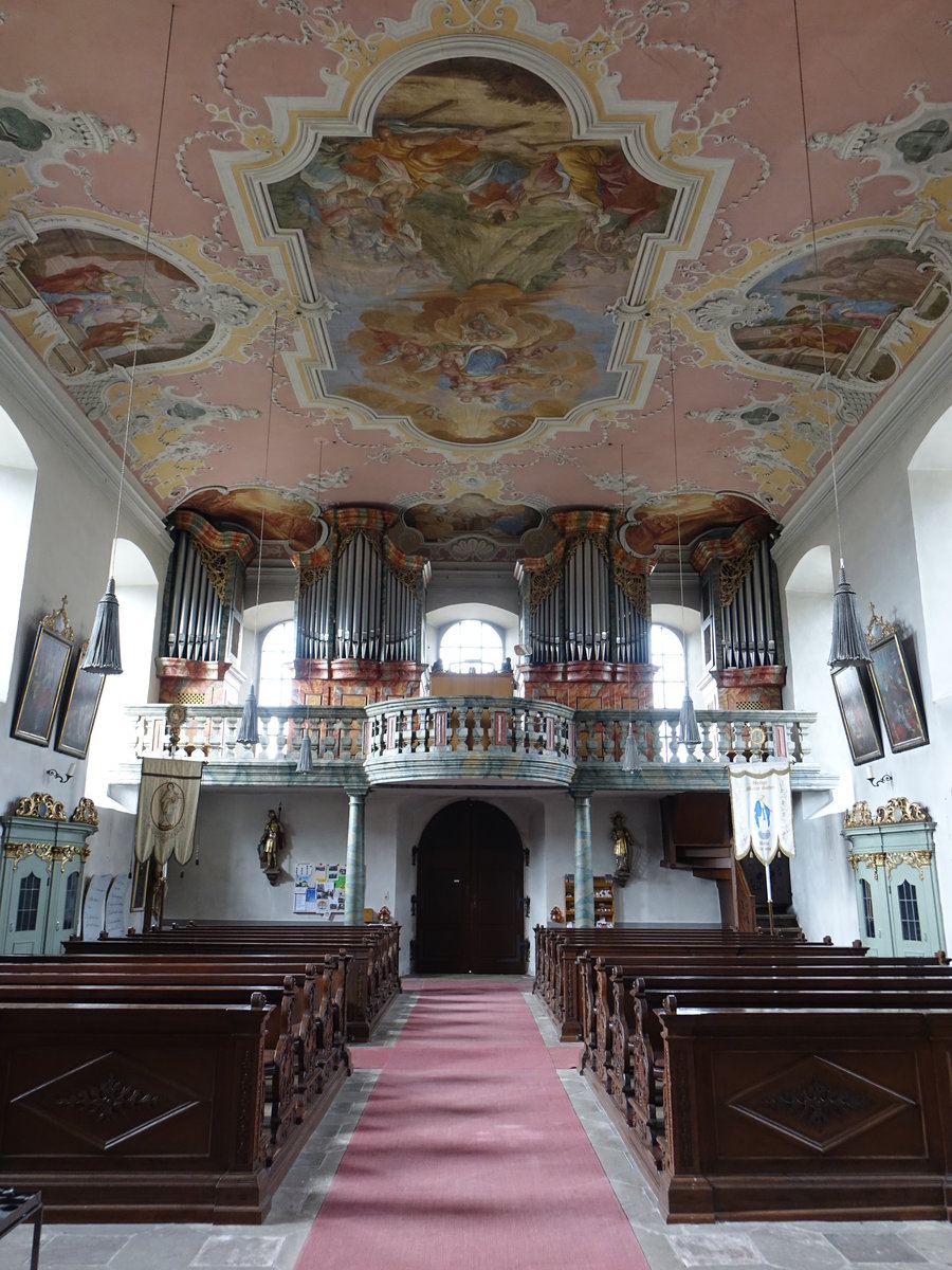 Glosberg, Orgelempore in der Wallfahrtskirche Maria Geburt (15.04.2017)