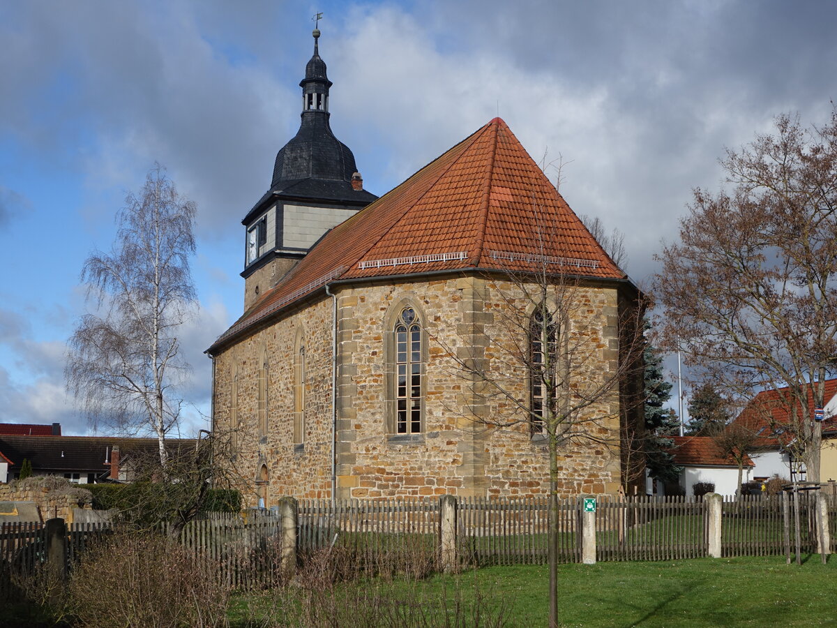 Grabsleben, evangelische St. Maria Magdalena Kirche, erbaut ab 1696 (25.03.2023)