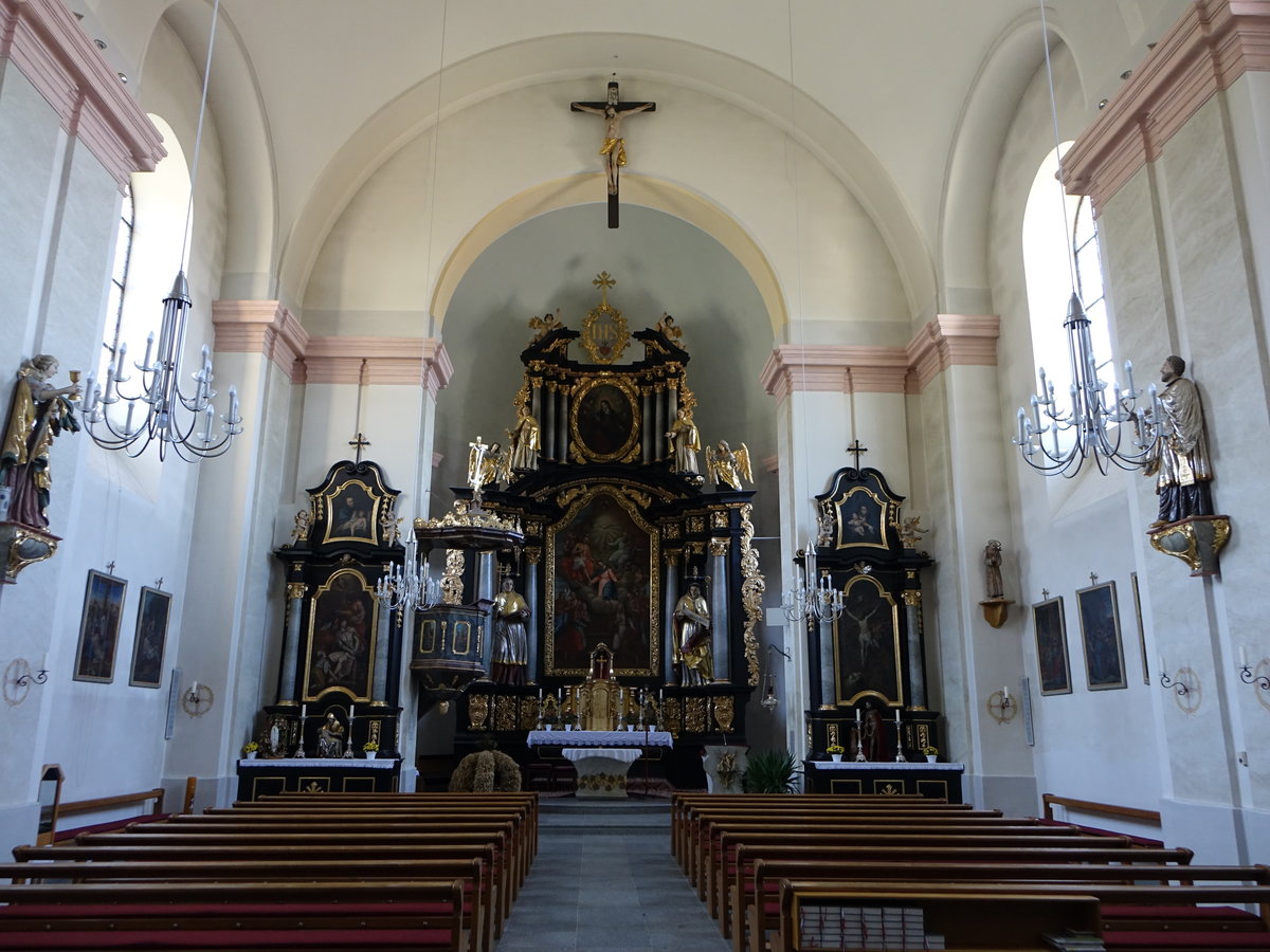 Grainet, barocker Innenraum der Pfarrkirche Hl. Dreifaltigkeit (22.10.2018)