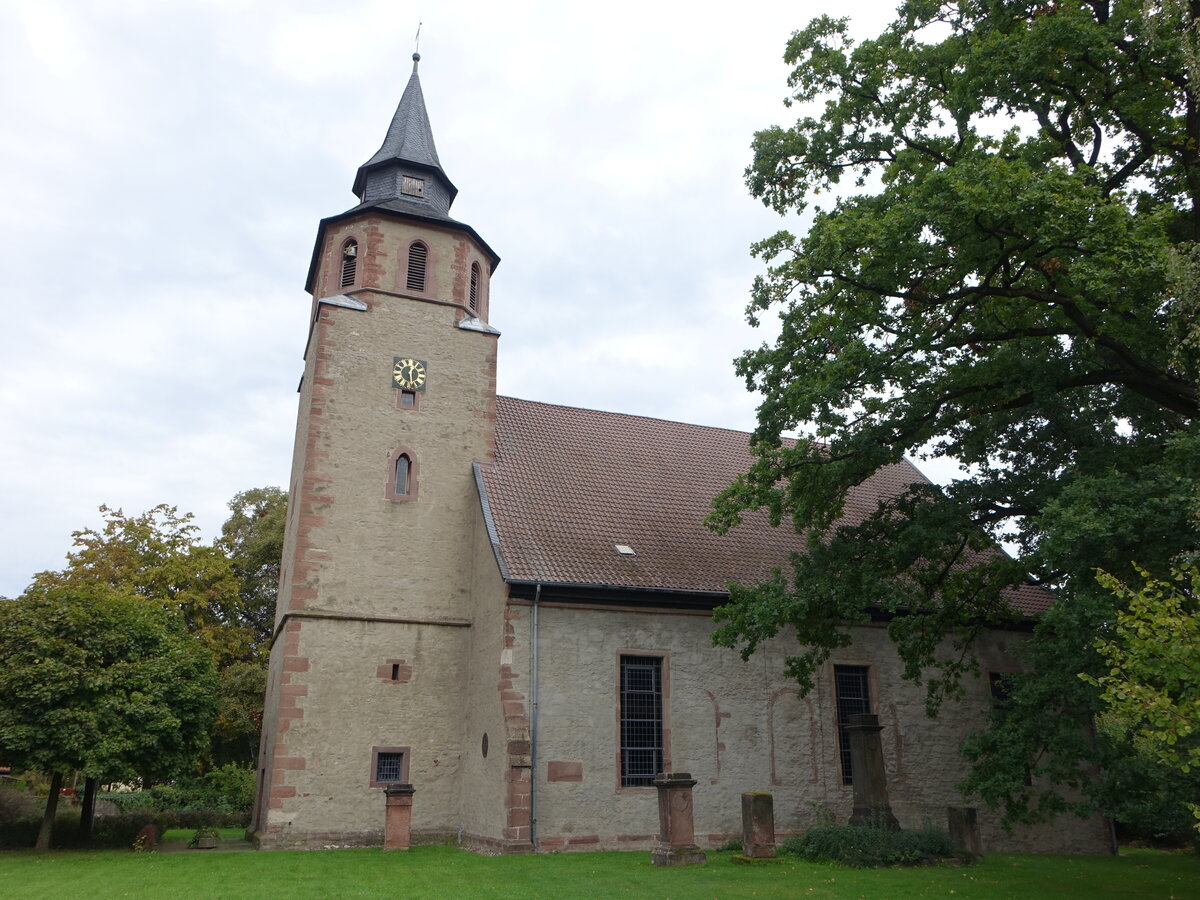Greene, evangelische St. Martin Kirche, erbaut 1439, Chorraum erweitert 1690 (29.09.2023)