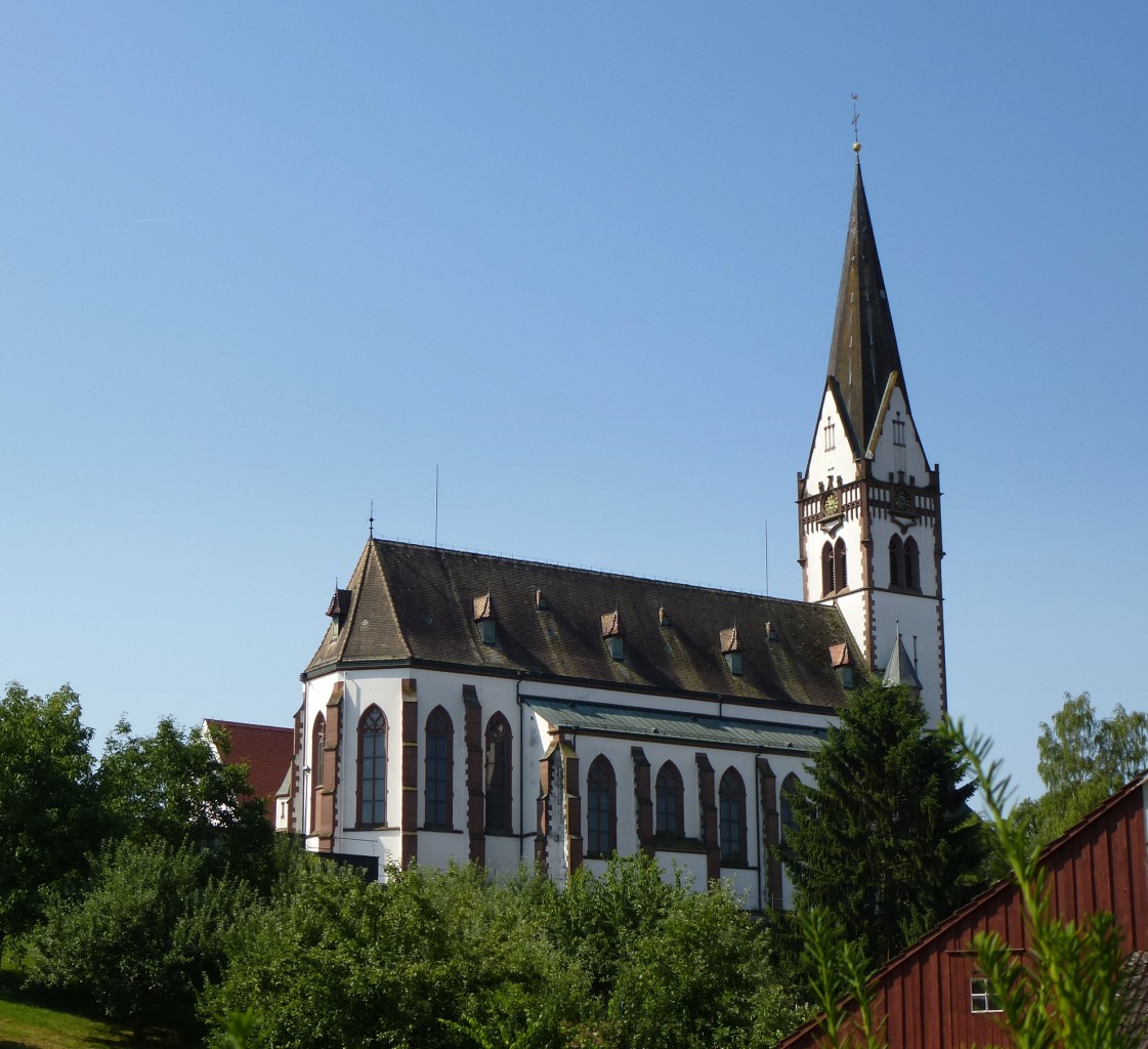 Grieen im Klettgau, die Dorfkirche, Aug.2013