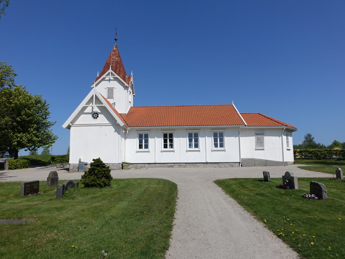 Hafslund, evangelische Kirche, erbaut 1891, Architekt B. Bergh (20.05.2023)