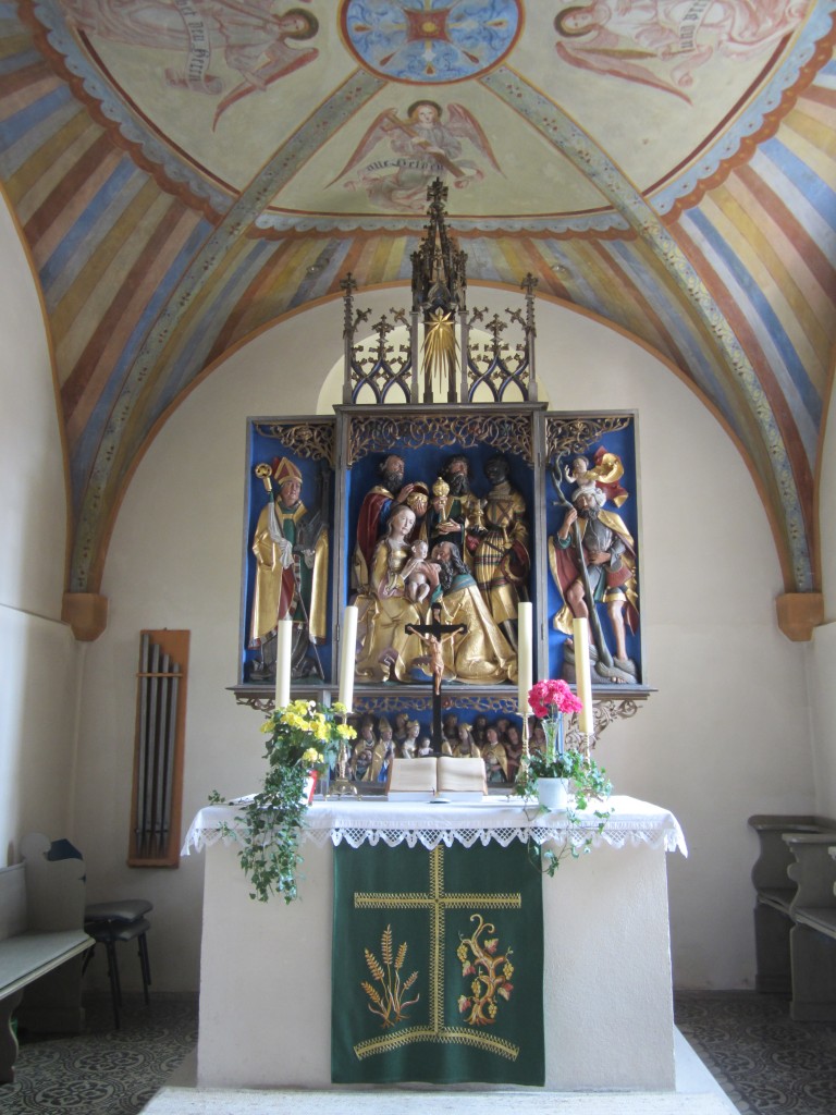 Hagenbchach, Ev. St. Kilian Kirche, sptgotischer Flgelaltar von 1520 (10.08.2014)