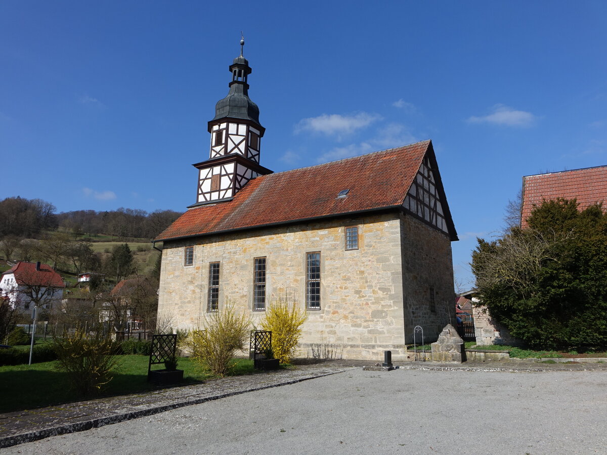 Hallungen, evangelische St. Nicolai Kirche, erbaut 1725 (17.03.2024)