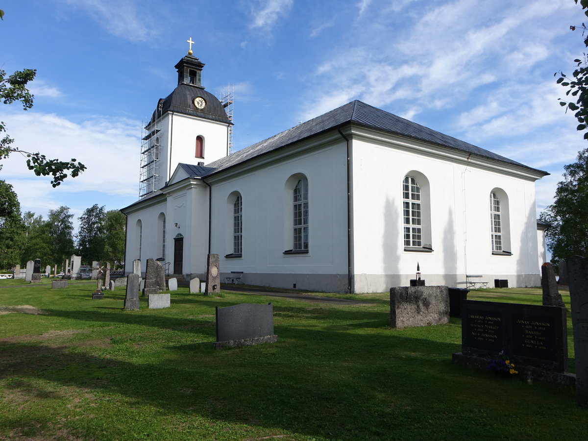 Hammerdal, Ev. Kirche, erbaut von 1778 bis 1782, Kirchturm von 1817 (01.06.2018)
