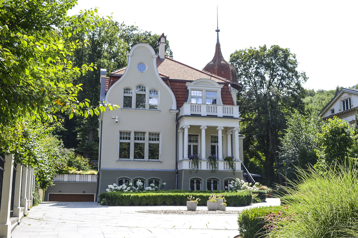 Haus im Jschkental (Jaskowa Molina) im Danziger Ortsteil Langfuhr (Gdansk-Wrzeszcz). Aufnahme: 14. August 2019.
