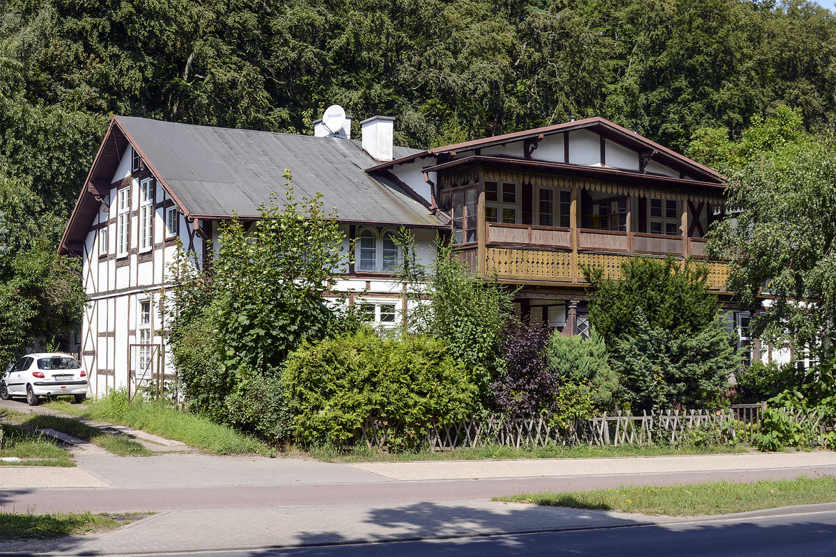 Haus im Jschkental (Jaskowa Molina) im Danziger Stadtteil Langfuhr (Gdańsk-Wrzeszcz). Aufnhame: 14. August 2019.