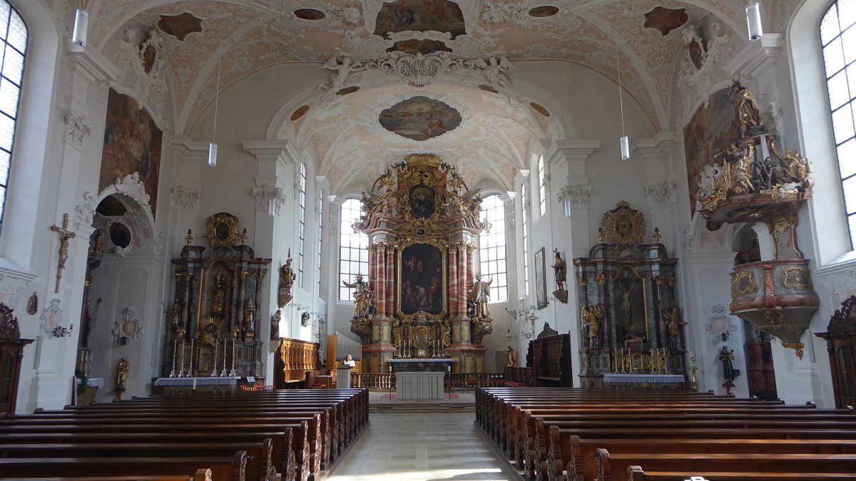 Hilpoltstein, barocke Ausstattung der Pfarrkirche St. Johann Baptist (05.03.2017)