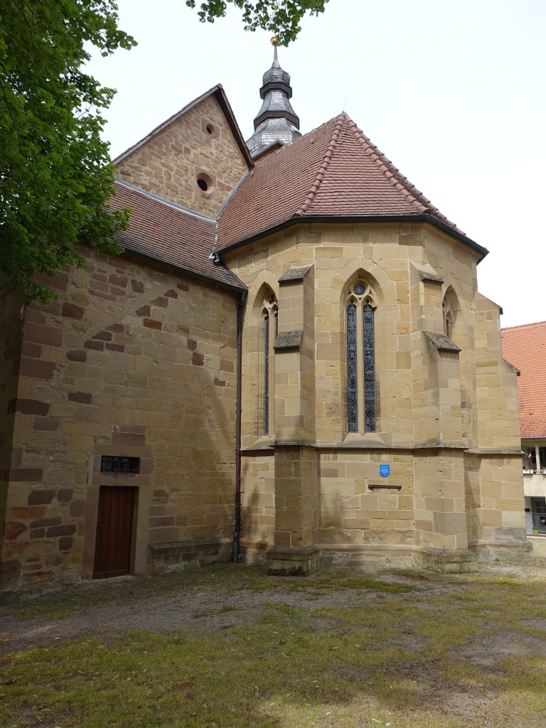 Hilsbach, Ev. St. Michael Kirche, Chor erbaut um 1300, Turm und Schiff erbaut 1685 (31.05.2015)