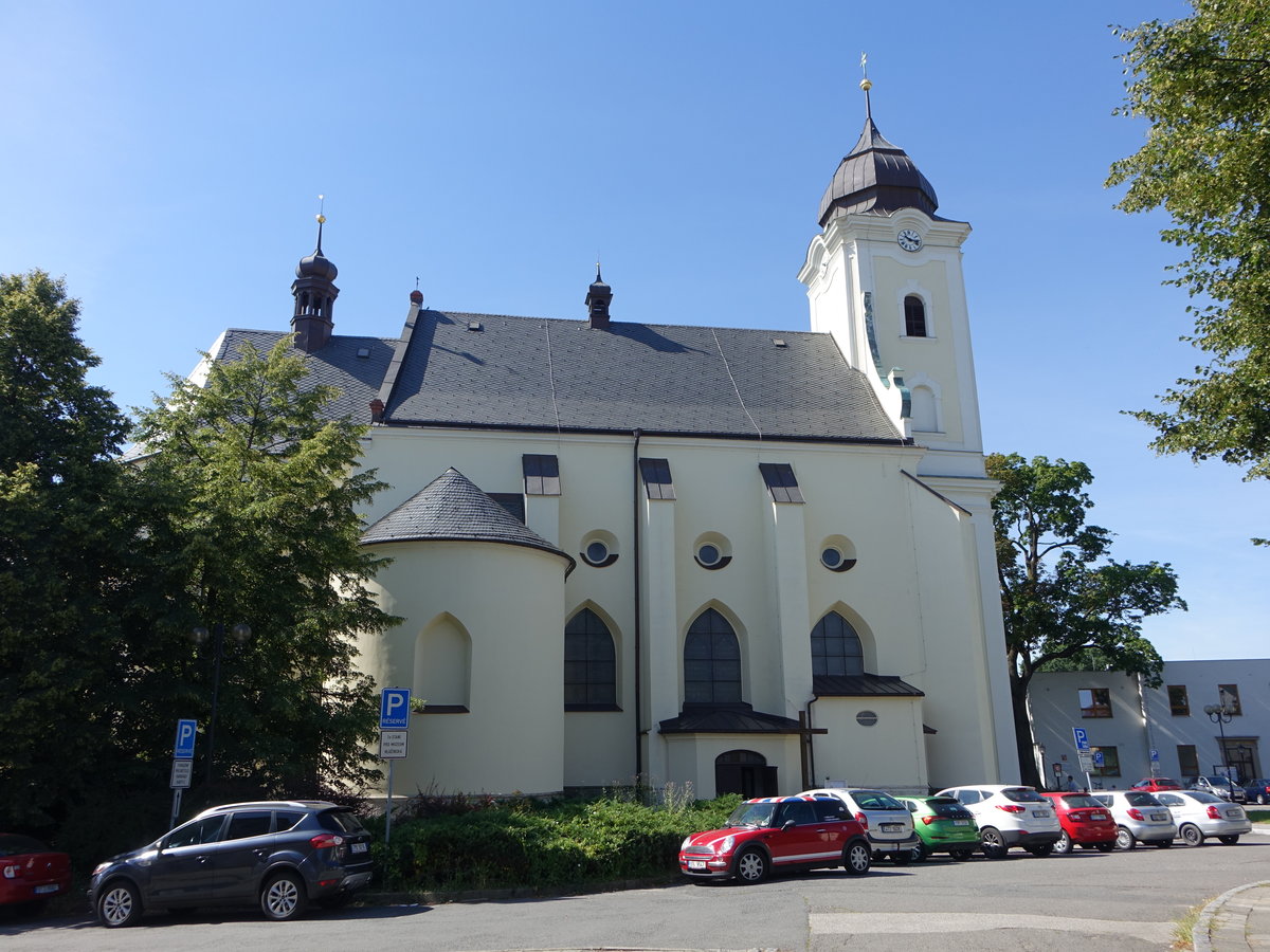 Hlucin / Hultschin, Pfarrkirche St. Johannes, erbaut ab 1378 (02.08.2020)