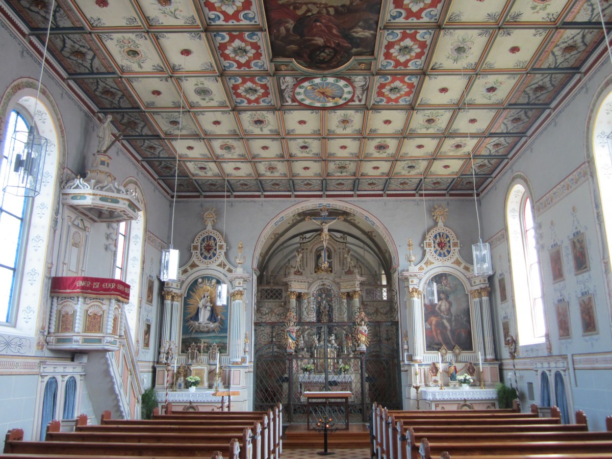 Hdingen, Innenraum der Pfarrkirche St. Bartholomus (22.06.2014)