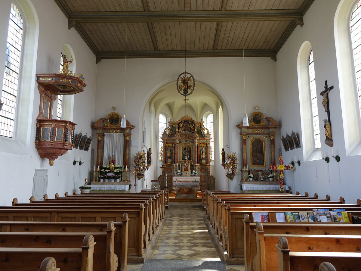 Hofstetten, barocke Ausstattung in der St. Nikolaus Kirche (01.05.2016)
