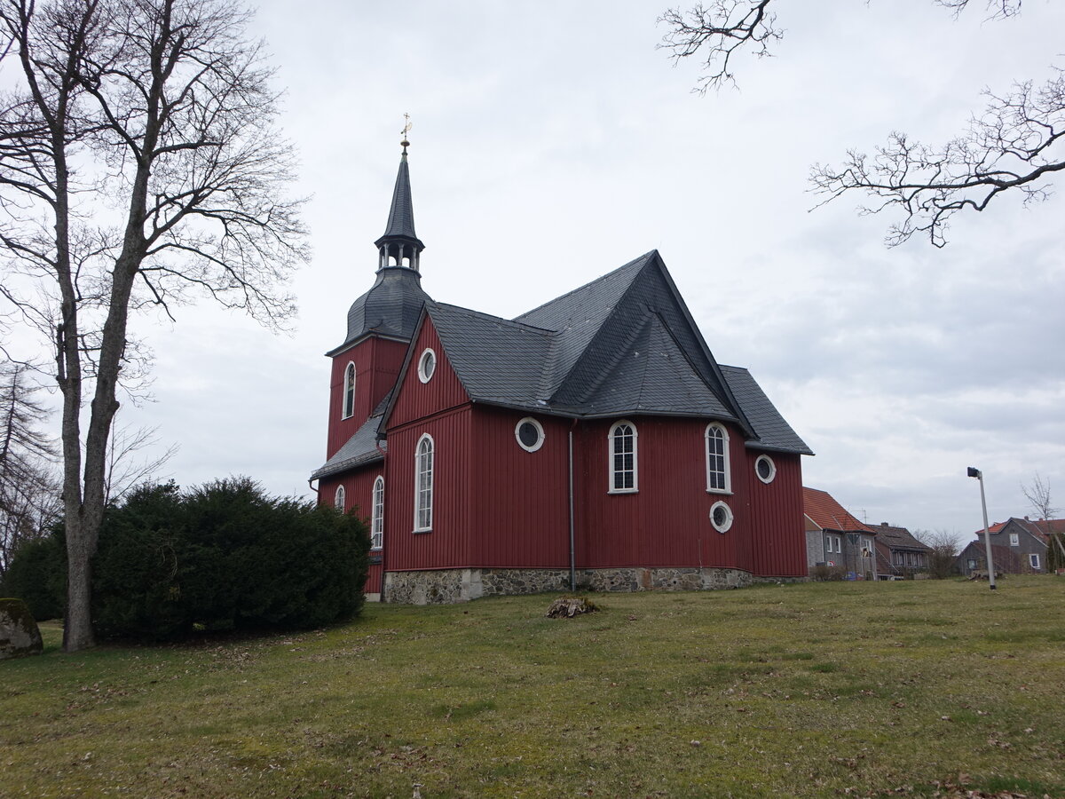 Hohegei, evangelische Kirche zur Himmelspforte, erbaut im 18. Jahrhundert (22.03.2024)