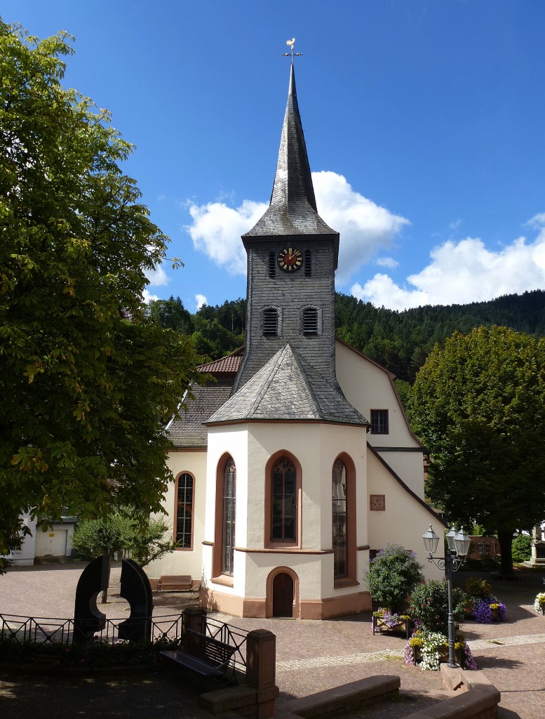 Hornberg, Blick auf den hochgotischen Chor der Stadtkirche, stammt aus dem Jahr 1447, Aug.2014