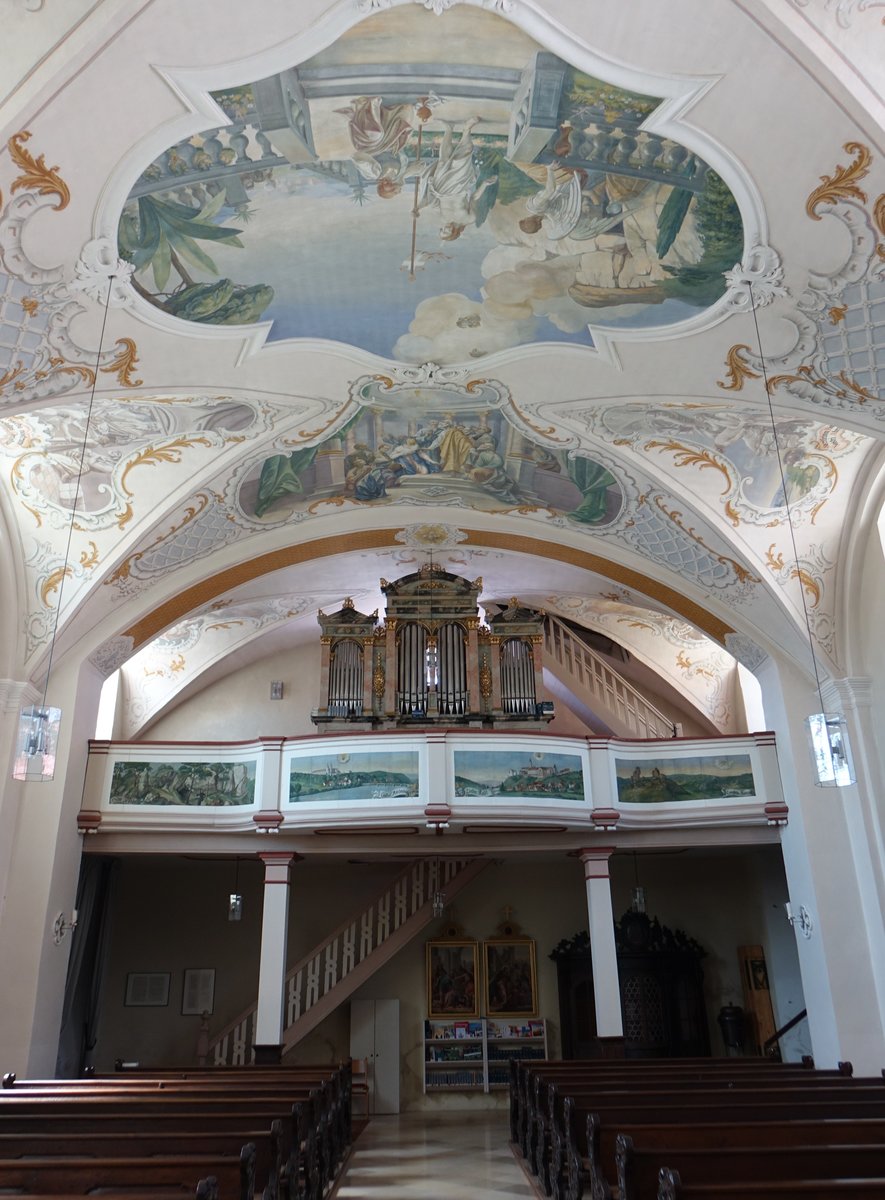 Illschwang, Orgelempore und Deckenfresken in der Pfarrkirche St. Veit (11.06.2017)