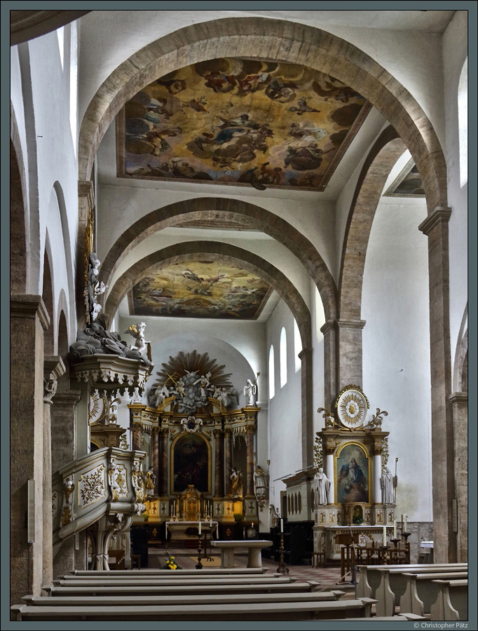Innenansicht der Klosterkirche St. Maria mit ihrer sptbarocken Einrichtung. (Kloster Huysburg, 10.02.2018)