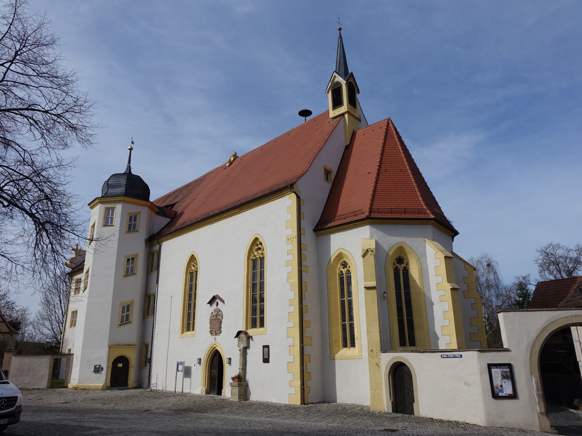 Iphofen, Brgerspitalkirche St. Johann Baptist, Chor 15. Jahrhundert, Neubau von Spital und Kirche bis 1607 (08.03.2015)