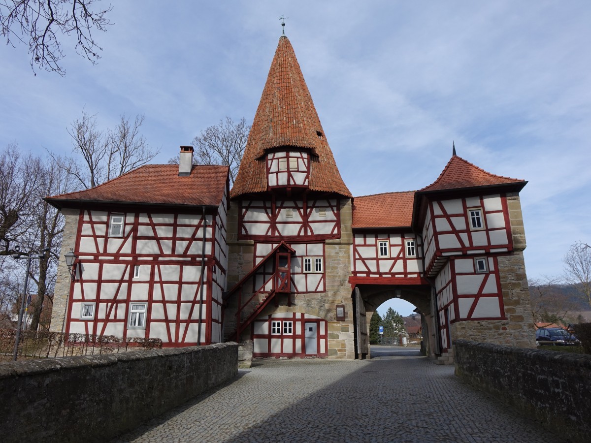 Iphofen, Rdelseer Tor, erbaut von 1455 bis 1456 (08.03.2015)
