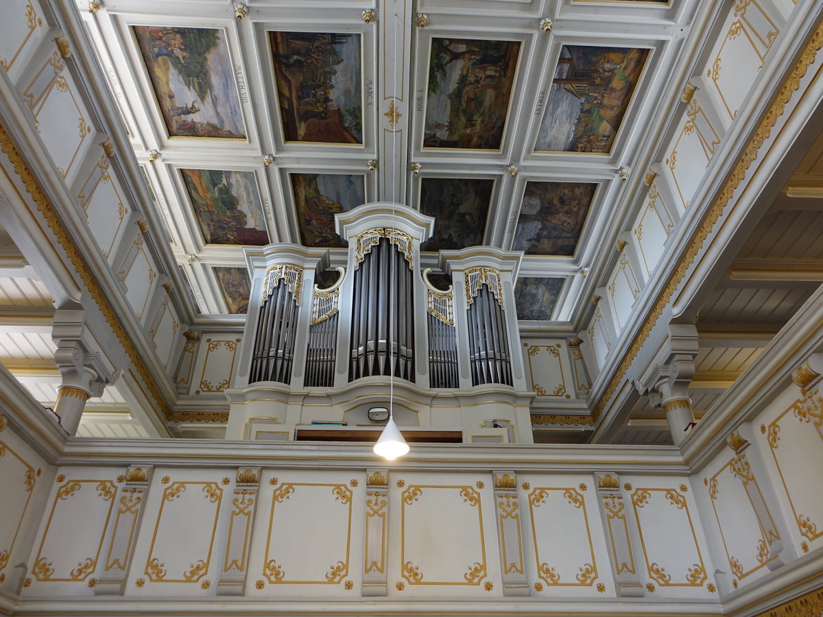 Issigau, Orgel und Kassettendecke in der Evangelisch-lutherische Pfarrkirche St. Simon und Judas (14.04.2017)