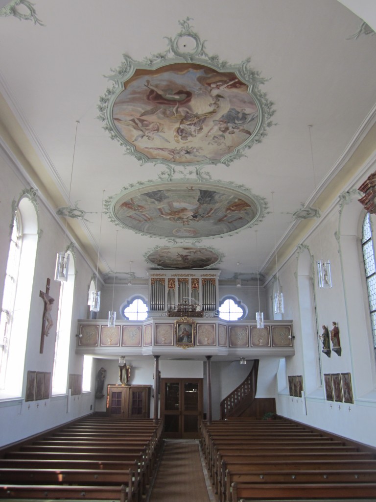 Ittendorf, Orgel und Deckenfresken in der Kirche St. Martin (09.03.2014)