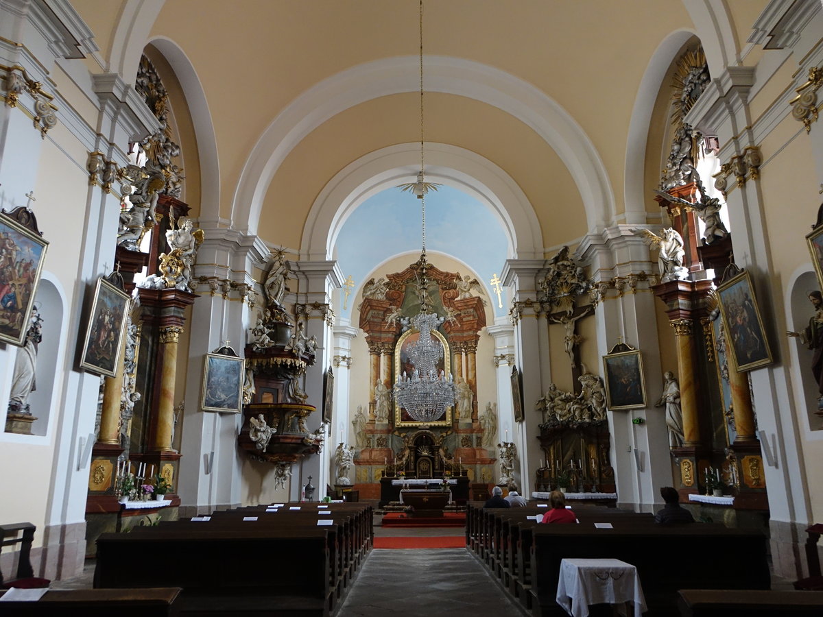 Jilemnice / Starkenbach, barocker Innenraum der St. Laurentius Kirche (29.09.2019)
