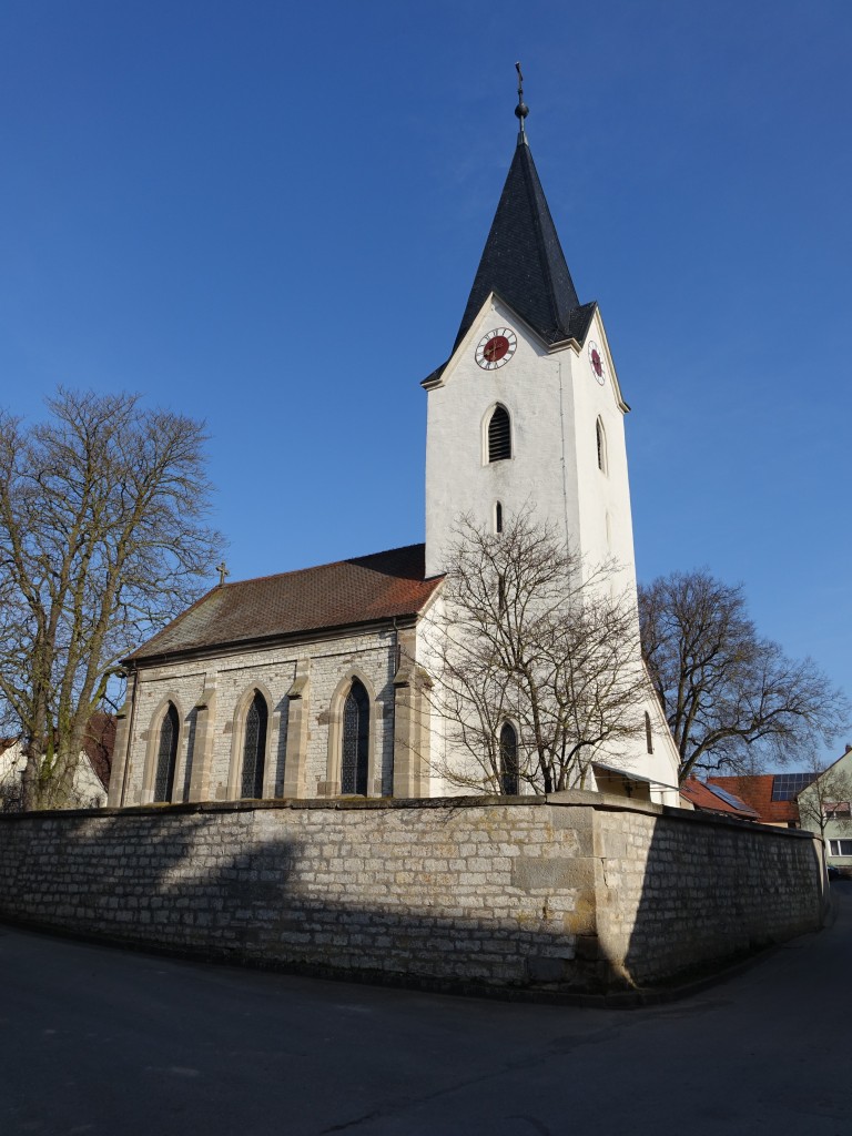 Kattenhochstatt, Ev. St. Magnus Kirche, erbaut ab 1183, neugotisches Langhaus erbaut
1875 (18.03.2015) 