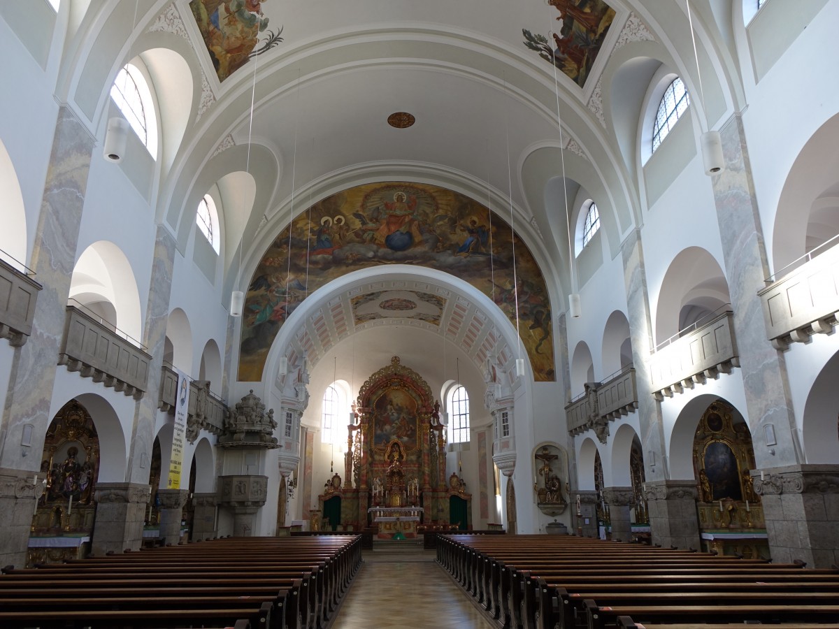 Kempten, Innenraum der St. Anton Kirche (29.01.2016)