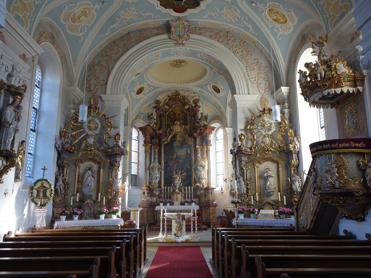 Kersbach, Altre und Kanzel in der Pfarrkirche St. Helena (05.04.2015)