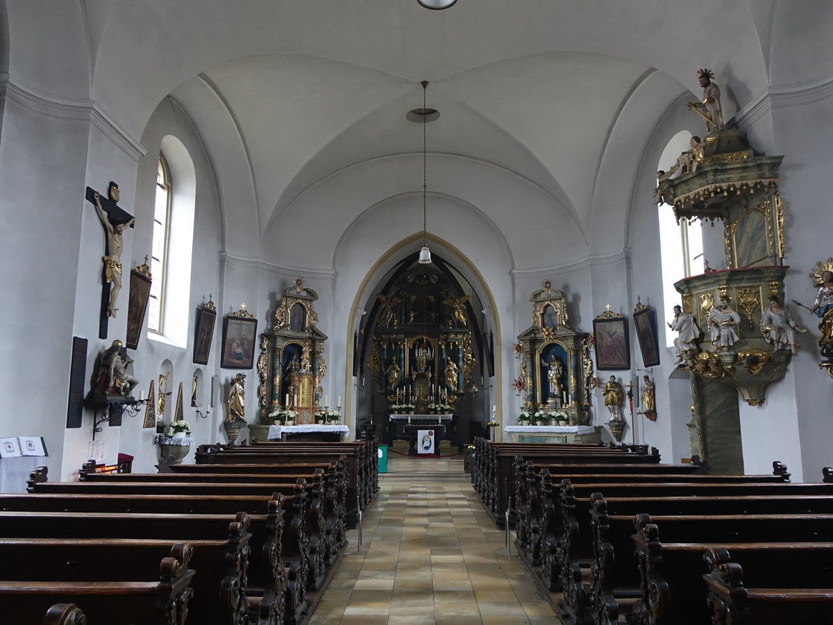 Kersbach, barocker Innenraum der St. Ottilie Kirche (27.03.2016)