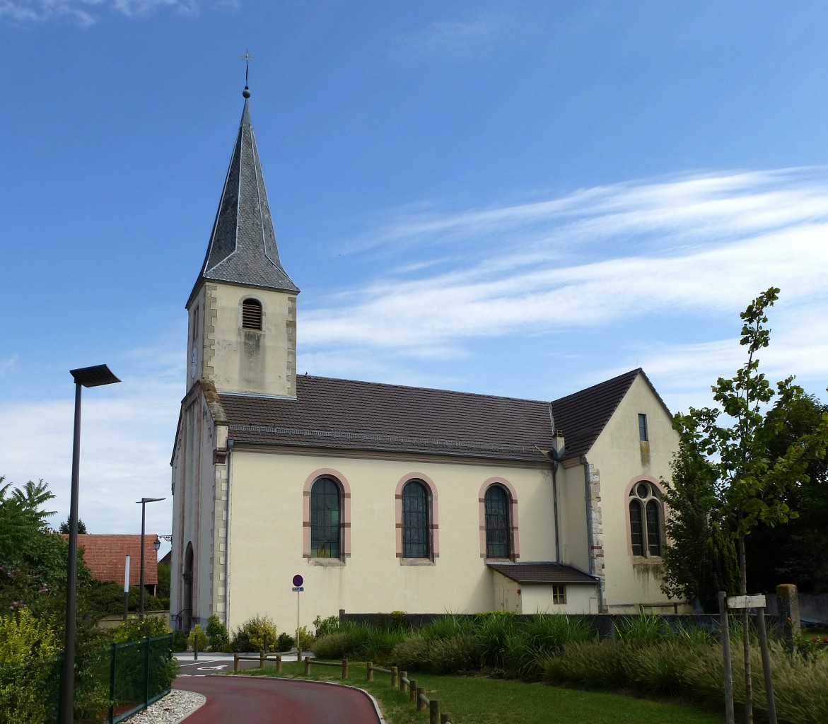 Klein-Landau, die Kirche St.Martin, Aug.2015