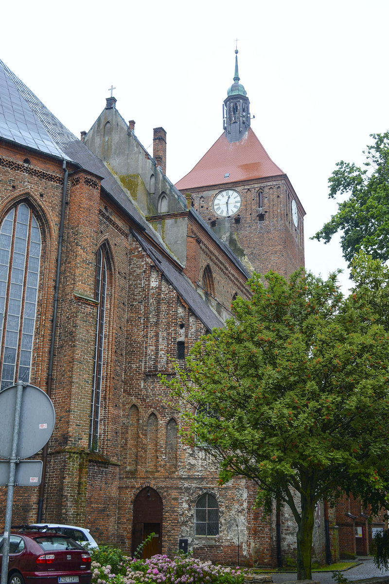 Kościł N. P. Marii (Marienkirche) in Darłowo (Rgenwalde) in Hinterpommern. Aufnahme: 22. August 2020.