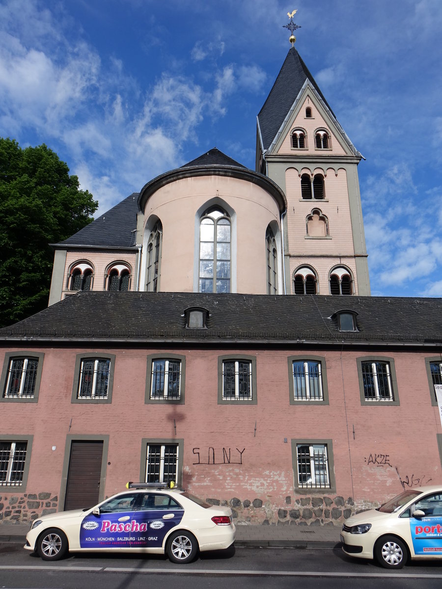 Kln, romanische Kirche St. Maria in Lyskirchen, erbaut von 1210 bis 1220 (12.05.2017)