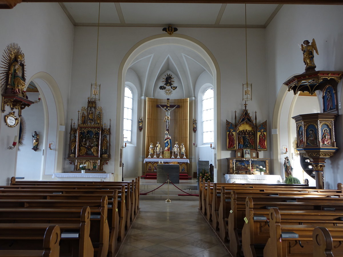 Kollbach, Altre und Kanzel in der Pfarrkirche St. Emmeran (21.11.2016)